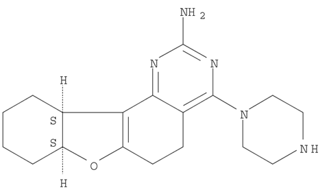 Benzofuro[2,3-h]quinazolin-2-amine, 5,6,7a,8,9,10,11,11a-octahydro-4-(1-piperazinyl)-, (7aR,11aR)-rel-